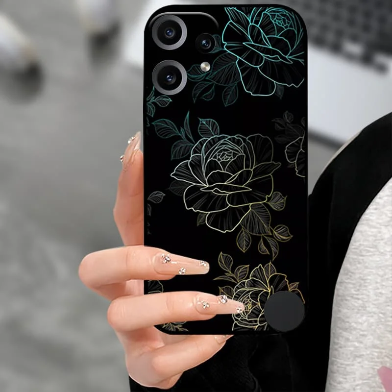 Premium Soft TPU Silicone Back Cover with Camera Protector - Black Bumper Case