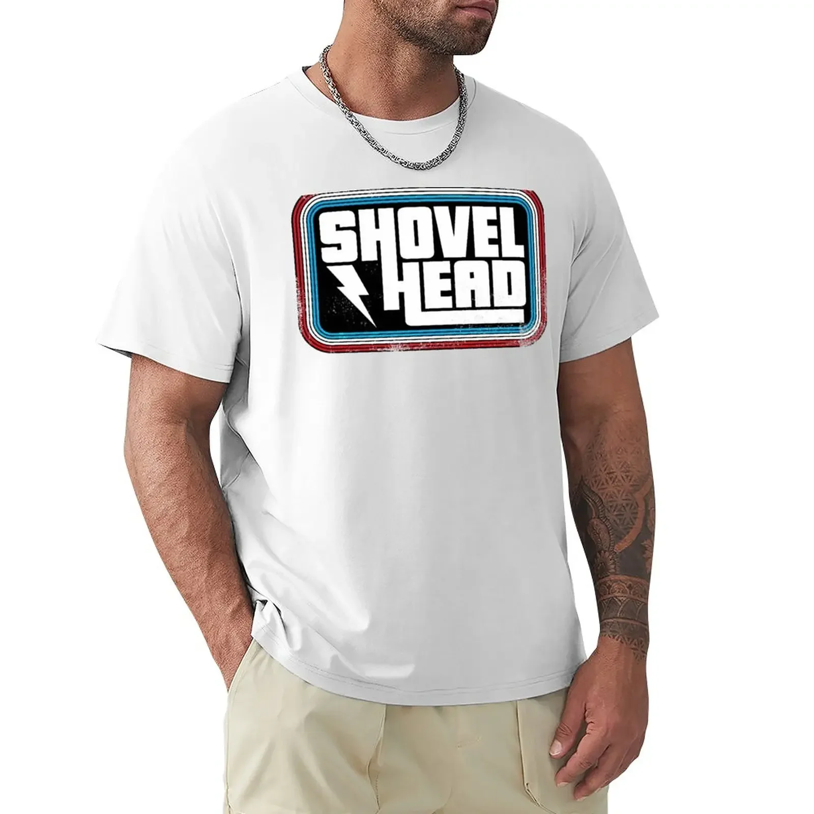 Shovelhead T-Shirt Design Retrò Abbigliamento Estivo Plain Plain Black T-Shirt Uomo