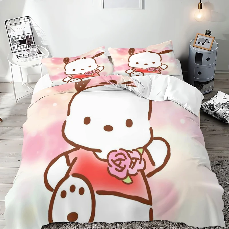 

pochacco duvet cover kids room decoration teen gift full color multi size cute pattern 3d print printed microfiber bedding set