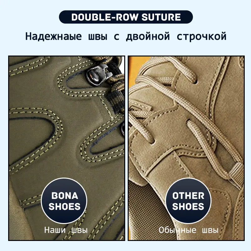 BONA Classics Style Men hiking shoes Lace Up Men Sport Shoes Outdoor Jogging Trekking Sneakers