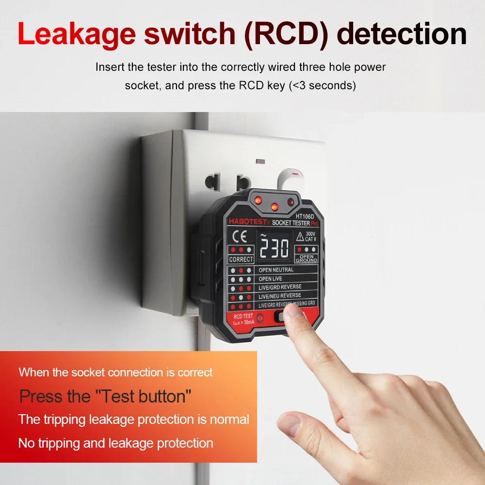 Universal Plug Socket Tester & Voltage Detector for Electric Circuit Safety