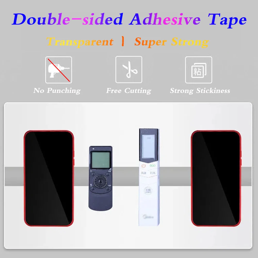Multi-Width Transparent Waterproof Reusable Nano Tape - Strong Adhesive for Home and Auto Applications