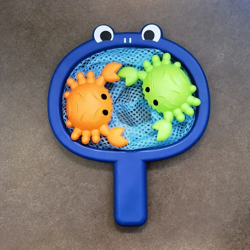 Baby Bath Toys Kids Floating Bath Toys with Fishing Net Water Fun Bathing Cute Children Bathroom Shower Bathtub Animals Toy 6