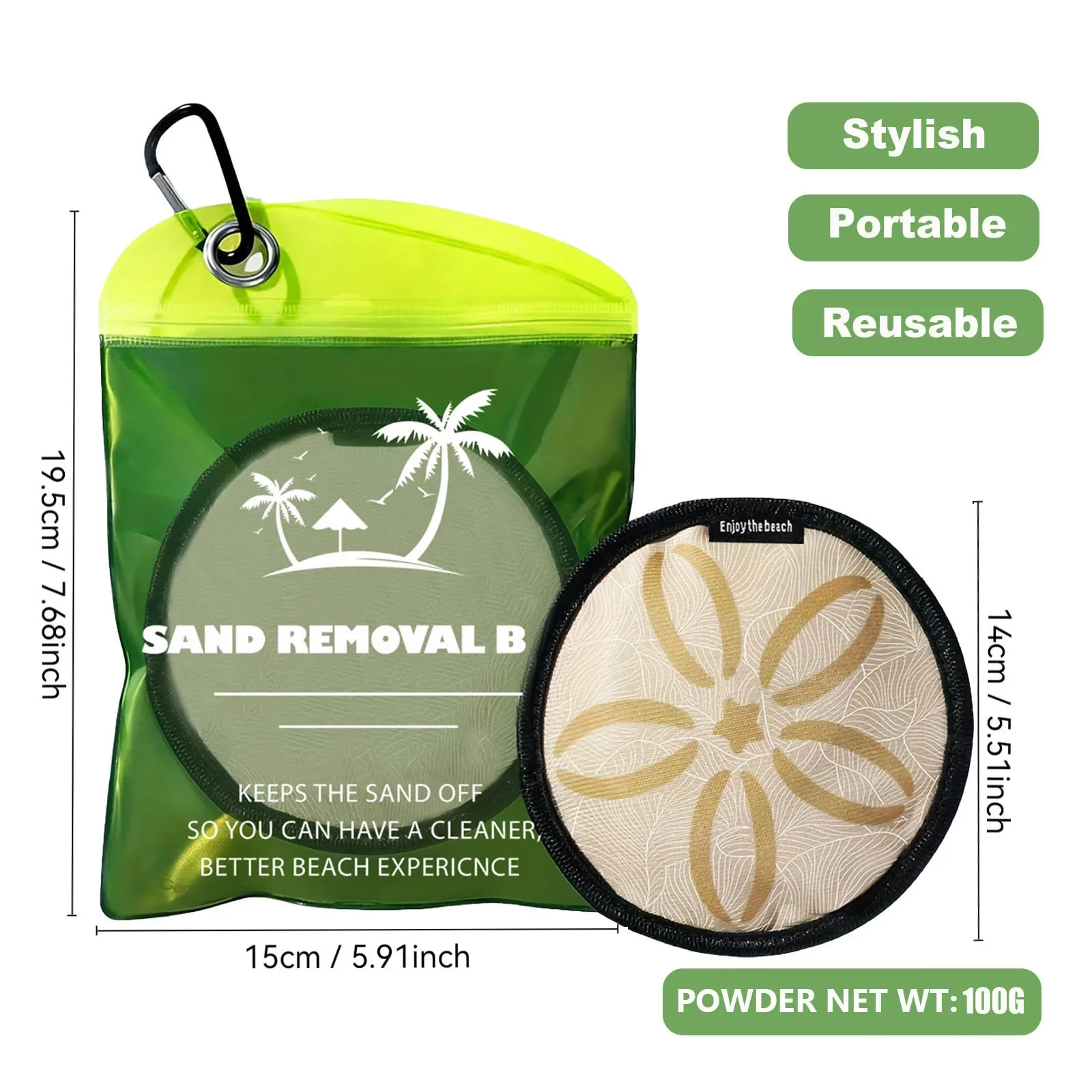 KEISIMI Sand Remover Tool - Talc-Free & Reusable, Perfect For Beach Trips With Kids (Turtle Design) - View #4