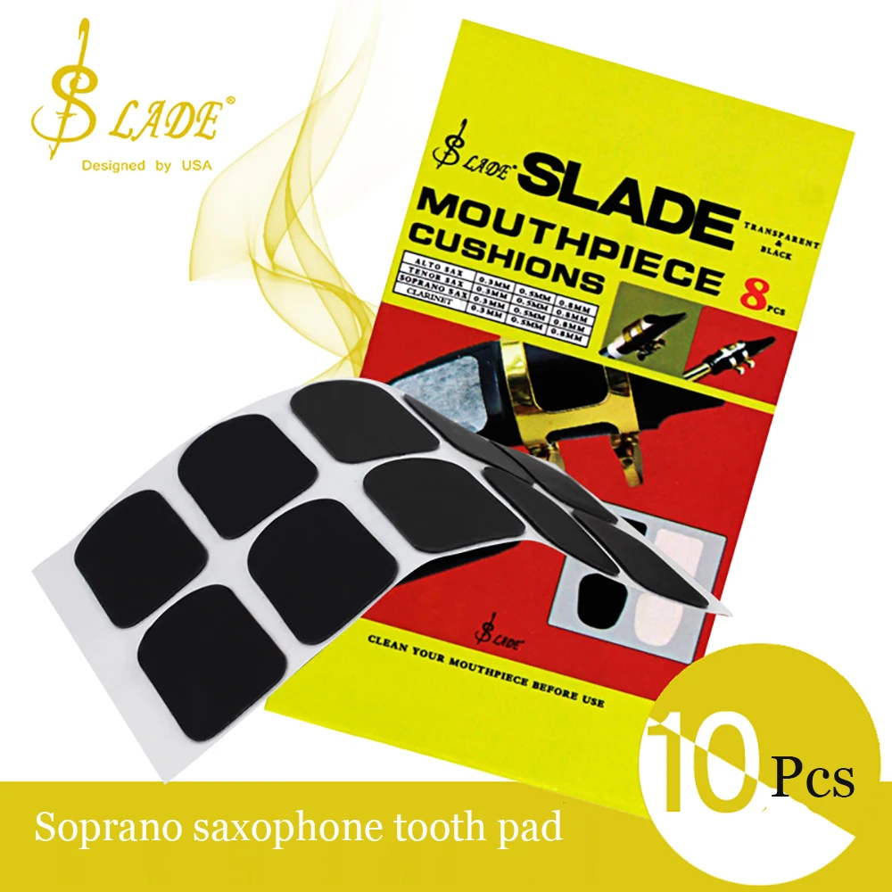 10 Pcs Soprano Saxophone Tooth Pad Black Silicone Tooth Pad Suitable