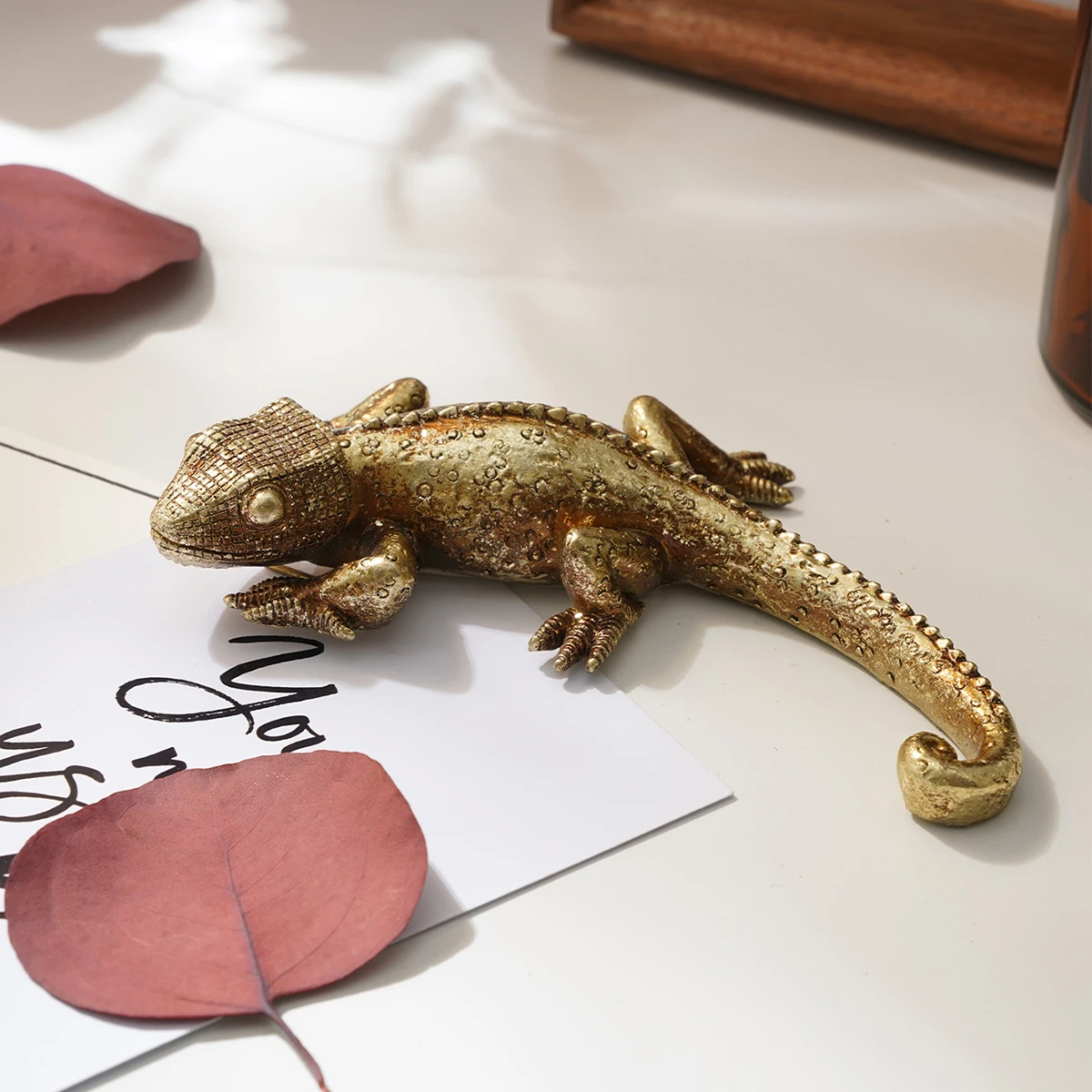 1PC, European retro resin material lizard wall hanging decoration, retro gold and gold wall hanging decoration