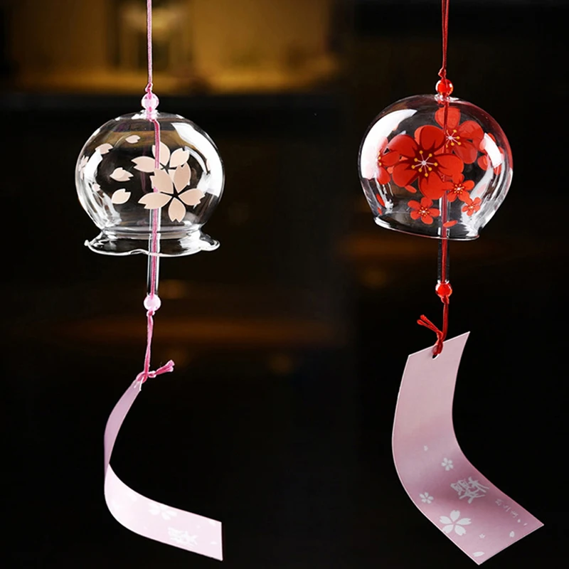Japanese Wind Bell Handmade Wind Chimes Garden Decoration Outdoor Glass Furin Wall Hanging Home Office Decor Room Pendant Craft