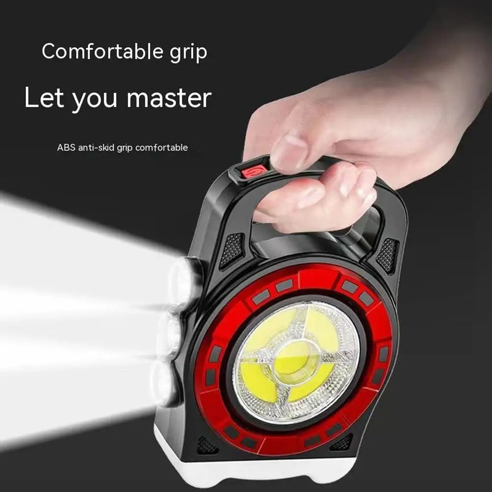 

Portable Solar Lamp Flashlight with Handle COB Light LED Work Light Handheld Lantern Flashlight Outdoor Tent Camping Lights