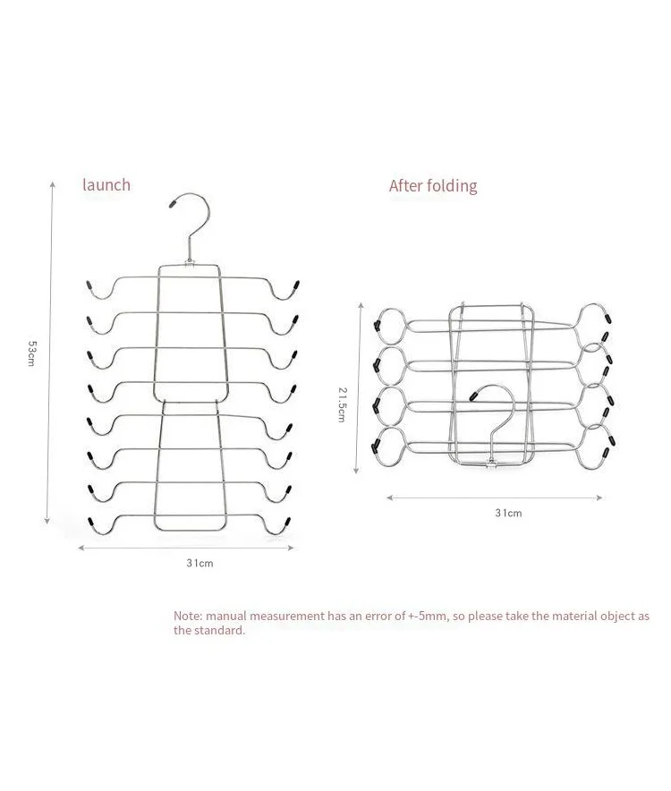3PCS Multilayer Metal Hanger Wardrobe Organizer Storage Lingerie Hanger Suitable for Woman Camisole Bra Belt Swimsuit Underwear 6