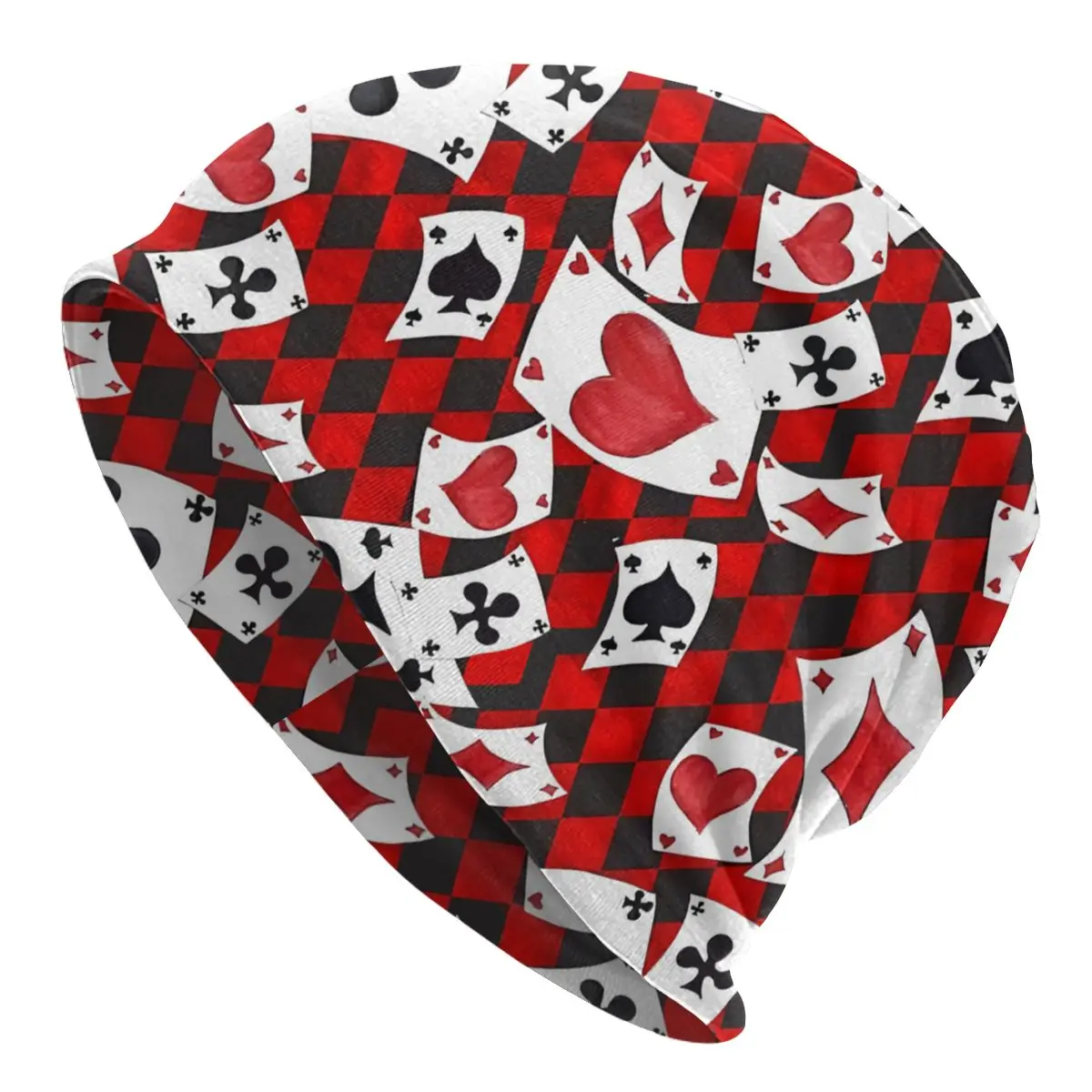 

Poker Playing Cards Skullies Beanies Caps Playing Cards Illustration Thin Hat Autumn Spring Bonnet Hats Men Women's Ski Cap