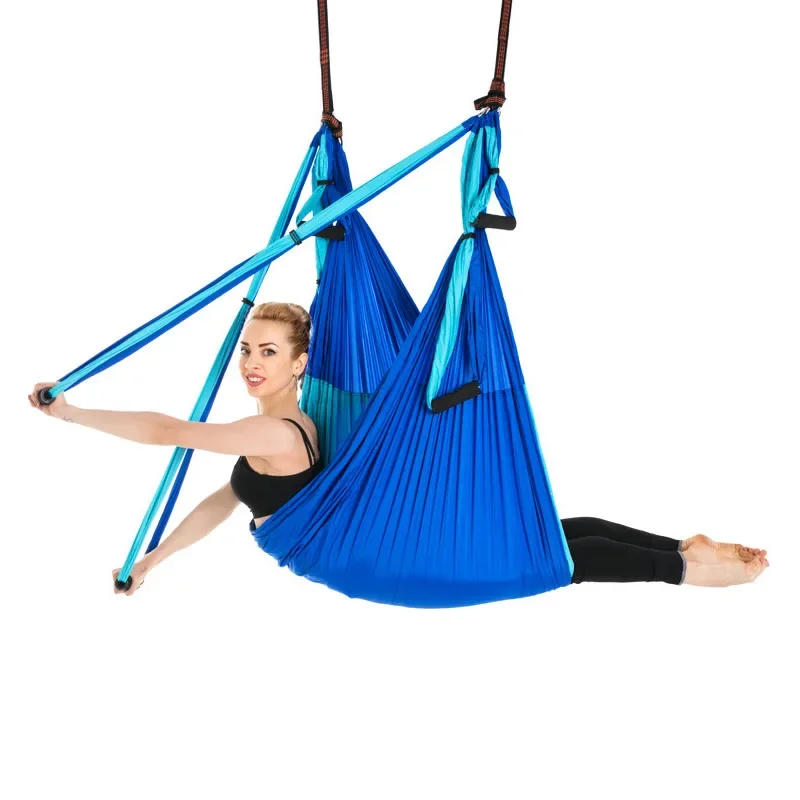 6 Handles Aerial Yoga Hammock Flying Swing Anti-gravity Yoga Pilates Inversion Exercises Device Home GYM Hanging Belt Home Gym