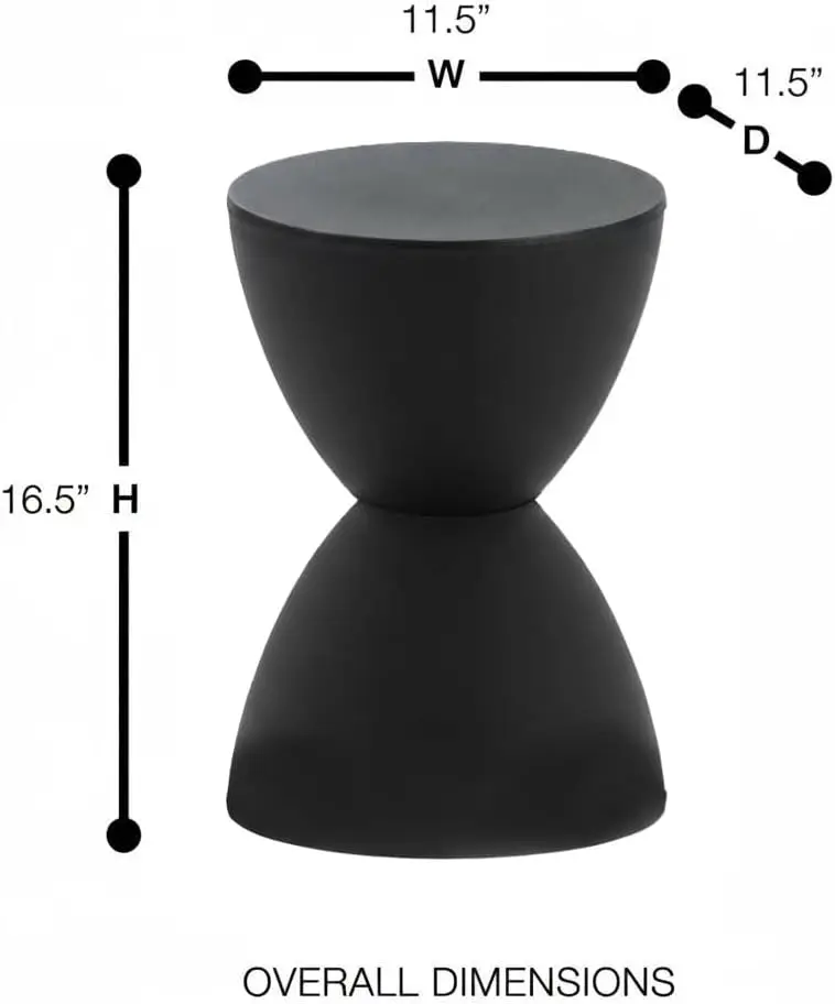 Outdoor Stool or Table Modern Hourglass Design UV-Protected Plastic Lightweight and Durable  Ideal