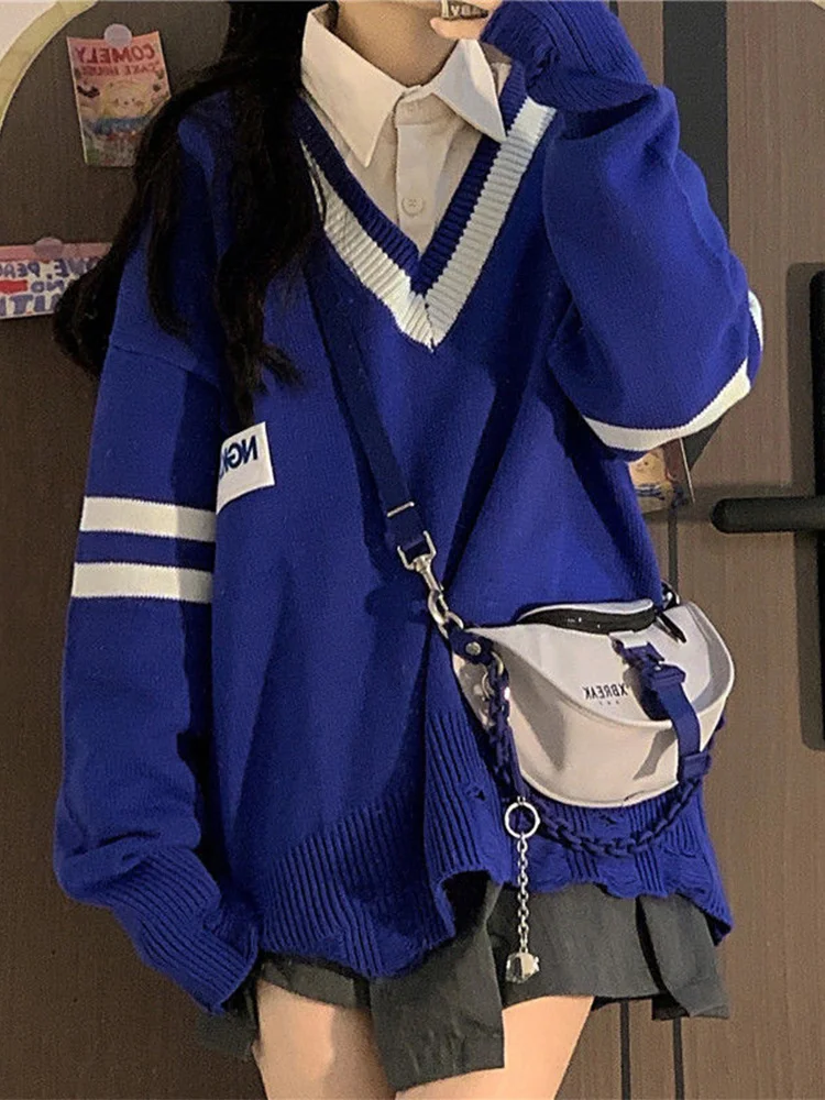 

Harajuku Sweater Women Long Sleeve Oversized Streetwear Y2k Preppy Style Jumpers Korean Fashion Vintage Tops Kawaii Suéteres