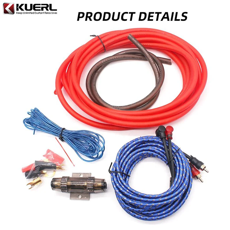 3500W Car Audio Speakers Wiring Kit 4GA Car Amplifier Cable 60AMP Fuse Copper Clad Aluminum Subwoofer Amplifier Installation Kit audio speaker cable audio speaker wiring kit car amplifier wiring kit