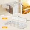 Upgrade Drying Rack Clothing,Clothes Drying Rack Wall Mounted,Laundry Drying Rack Wall Mount,6 Aluminium Poles,with Hooks 6