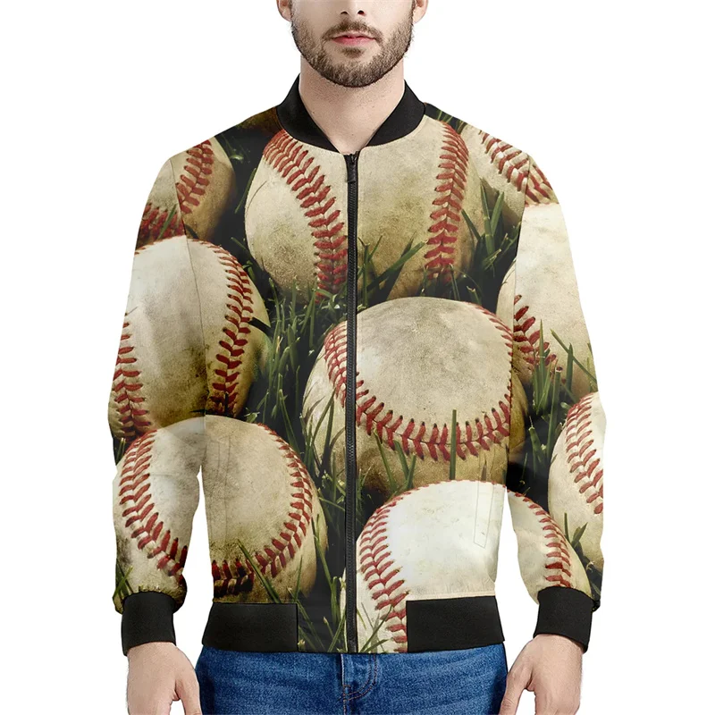 thumbnail image 1 of Chaqueta de béisbol con estampado 3D de moda para hombre, sudadera deportiva de gran tamaño, camisetas de manga larga, chaquetas de bombardero de calle con cremallera, abrigo, 1 of 5