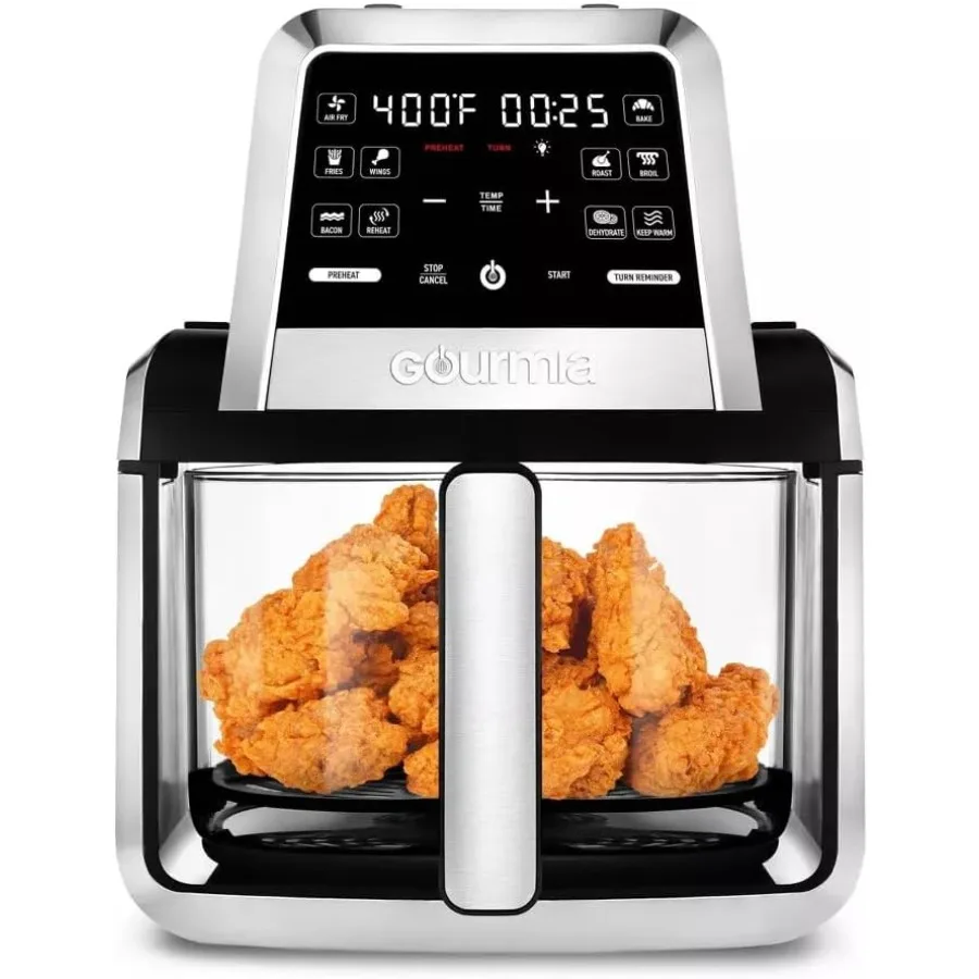 7-Qt Digital Air Fryer with 10 Presets for Healthy Cooking at Home - Non-Toxic Stainless Steel Basket Compact Fry 'N Fold Desig