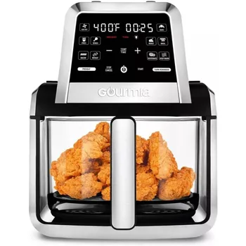7-Qt Digital Air Fryer with 10 Presets for Healthy Cooking at Home - Non-Toxic Stainless Steel Basket Compact Fry 'N Fold Desig