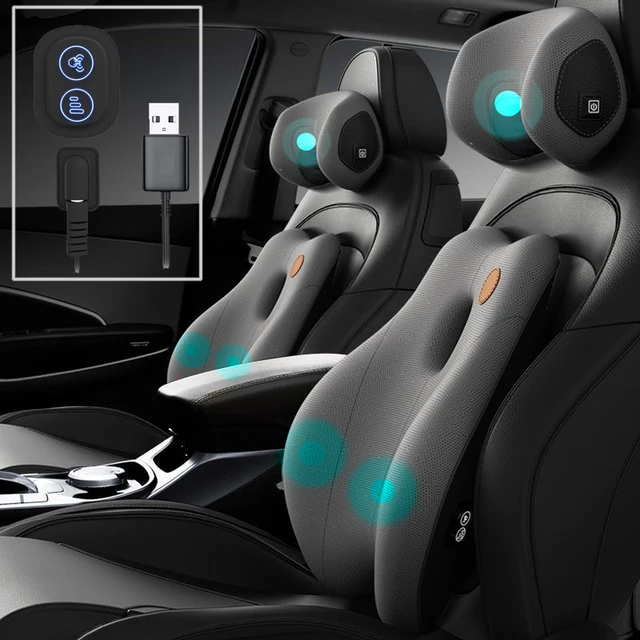 Car Neck Massage Pillow Lumbar Support Cushion Auto Seat Travel