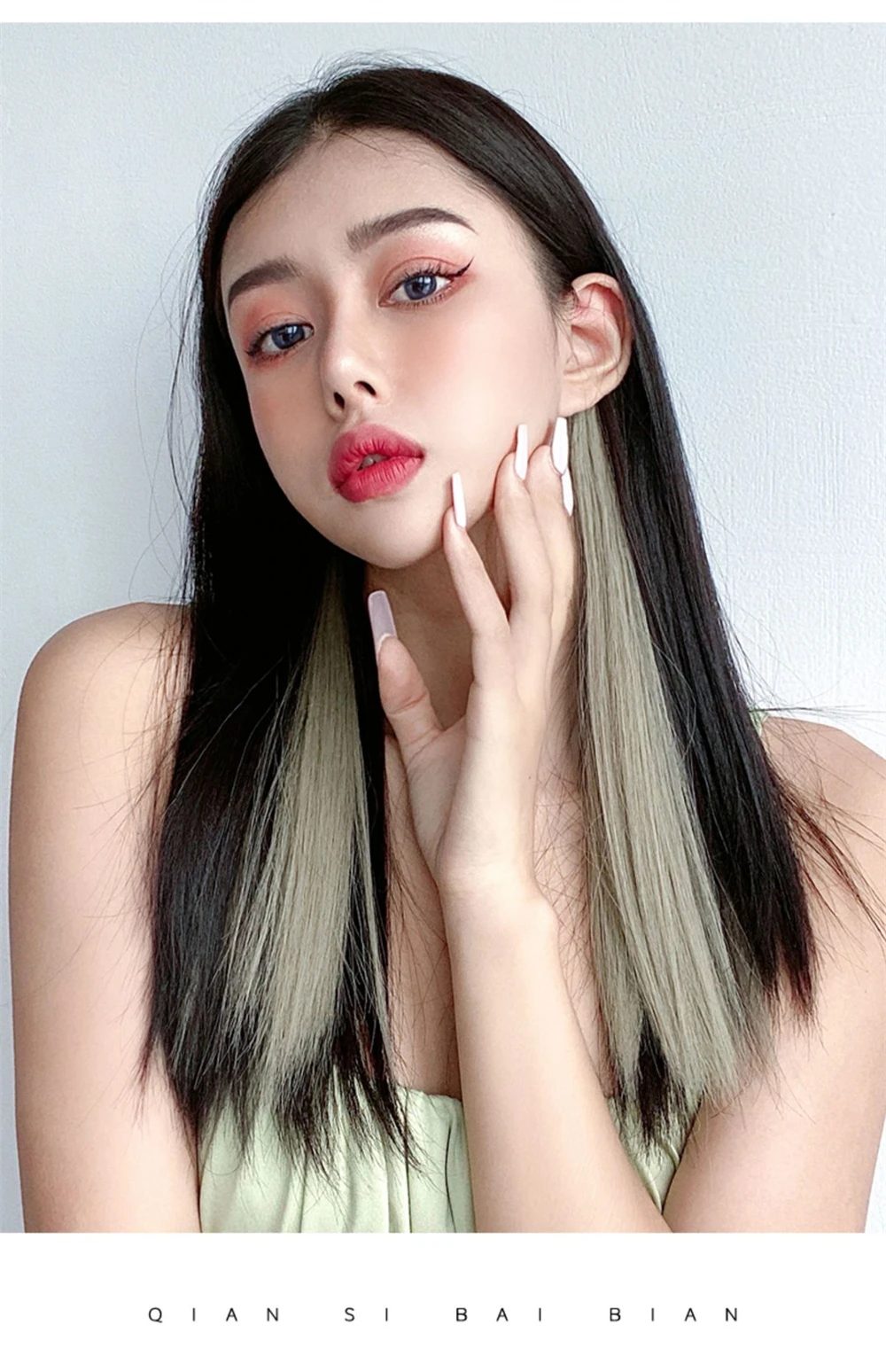 VaaJee Synthetic Clip Wigs Women Heat Resistant Straight Hair Extensions With Clips Multicolor Crochet Braid Hair For Teen Girls