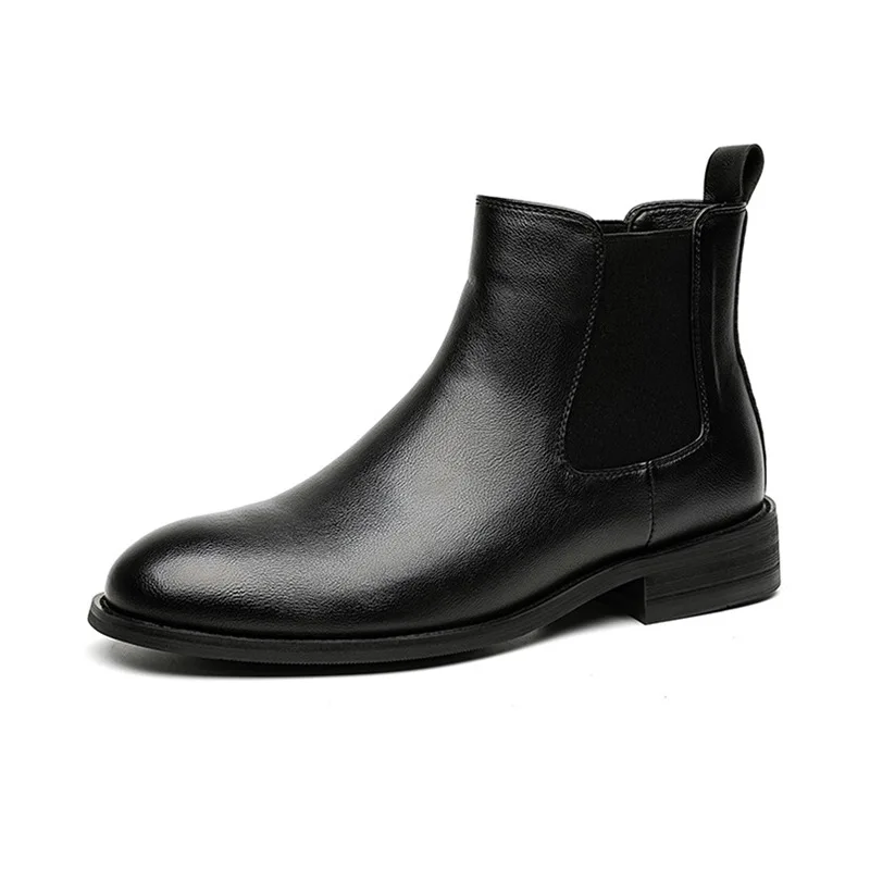 

British Pointy Ankle Booties for Men 2023 Autumn Winter New Designer Chelsea Boots Male Fashion Casual Leather Shoes Man