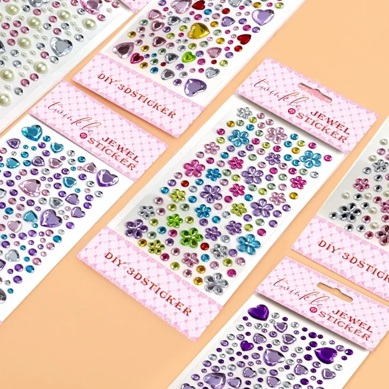 Glitter Face Stickers for Children Rhinestones for Eyes Face Diamonds Bright Stickers Festival Makeup Jewels Stickers ZS006 4