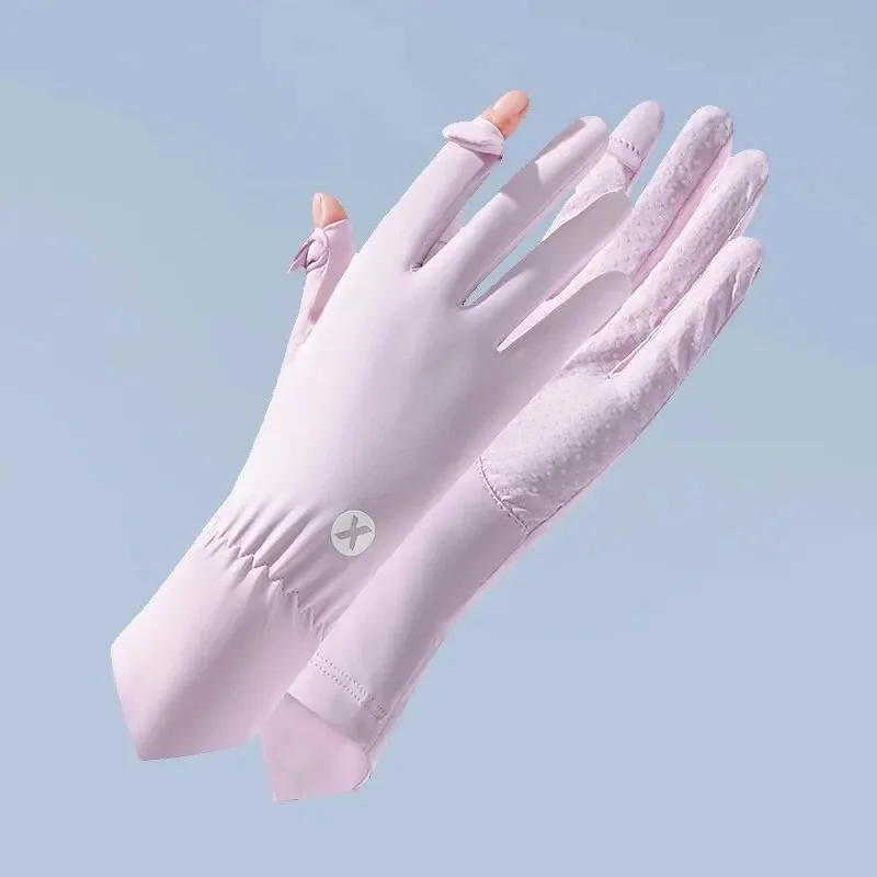 Sunscreen Gloves Thin Ice Silk Women Men Driving Electric Motorcycles Fishing UV Protection Anti Slip Breathable