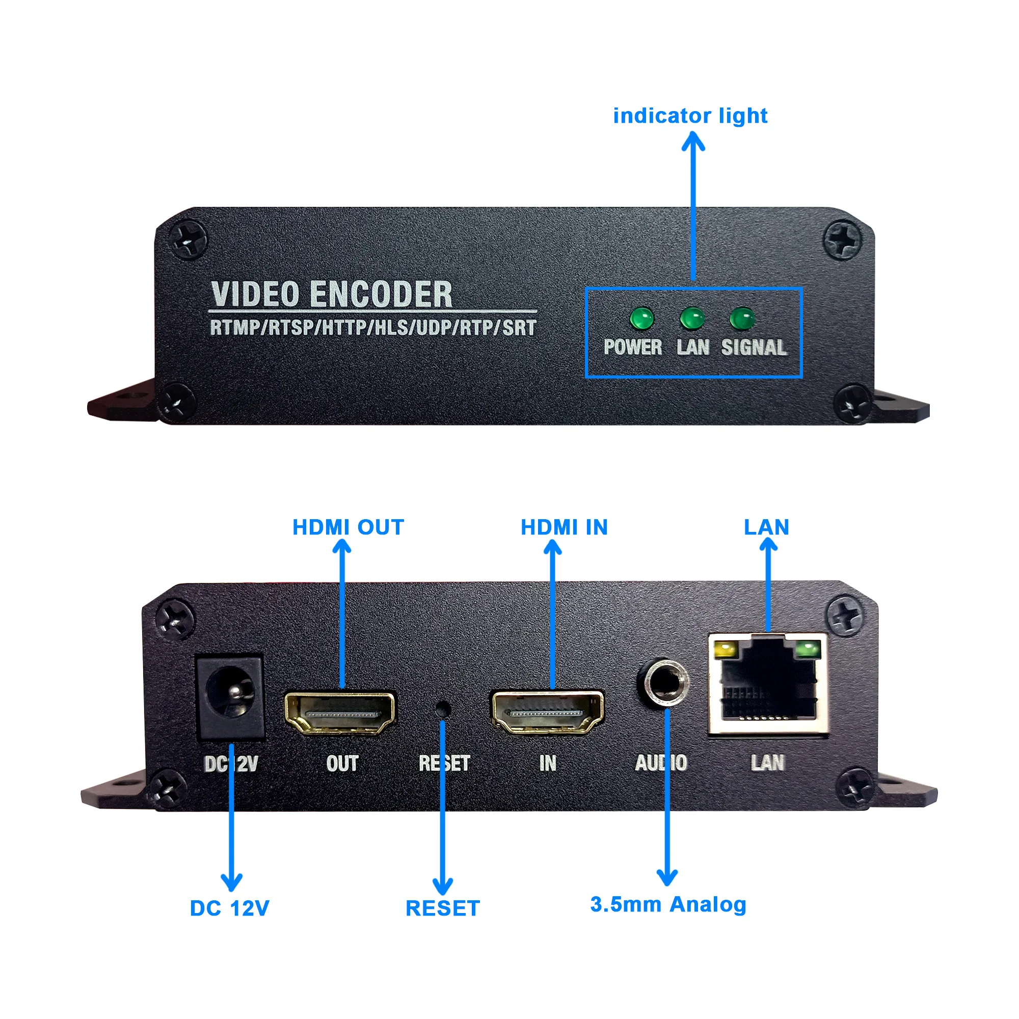 Encoder Video HD con Loop Out, HEVC H.265 H.264, Webcast, Push Streaming, Registrazione ONVIF, da HDMI a IP, Attrezzatura IPTV CATV - immagine 5