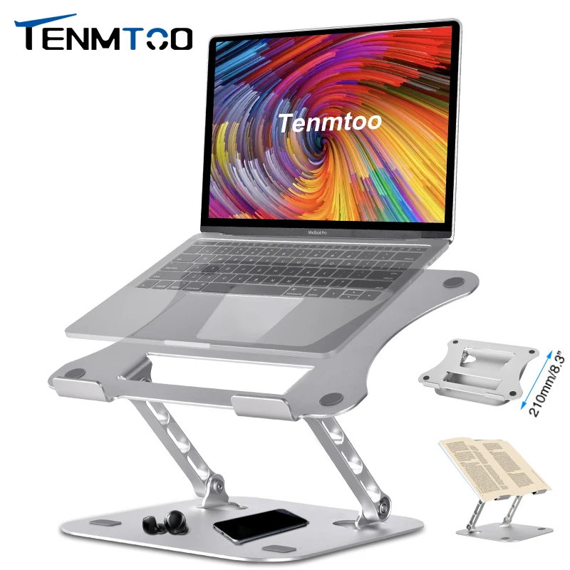 Suporte Ajustável para Notebook Tenmtoo Suporte Portátil para Notebook de Alumínio Compatível com Notebooks de 10173 Polegadas e Suporte para Notebook Macbook