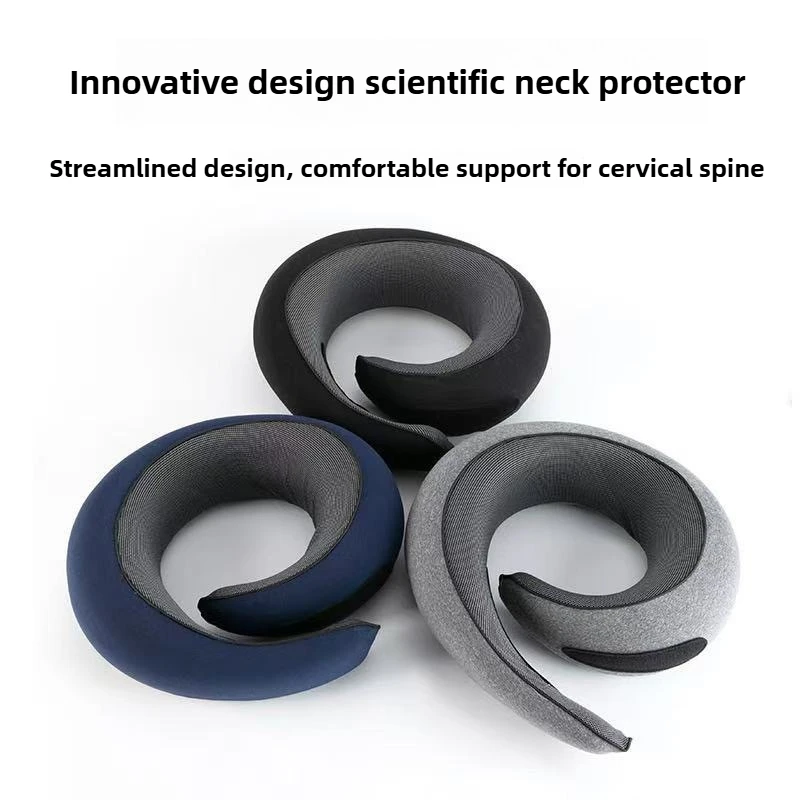 Neck Pillow Memory Foam Travel Pillow Soft Chin Support Pillow with 360-Degree Head Support