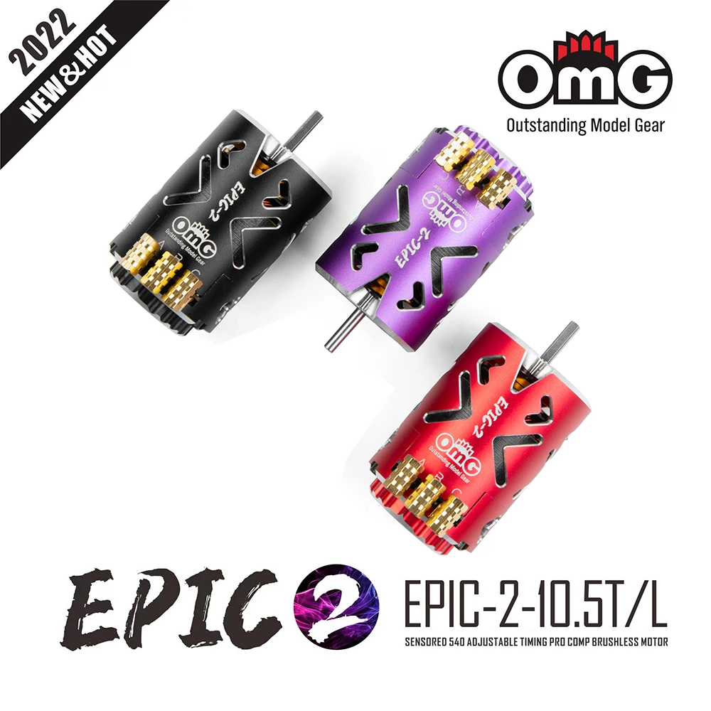 

OMG-EPIC-2-10.5T/L сенсорный бесколлекторный верхний двигатель для 1/10 автомобиля для дрифтинга
