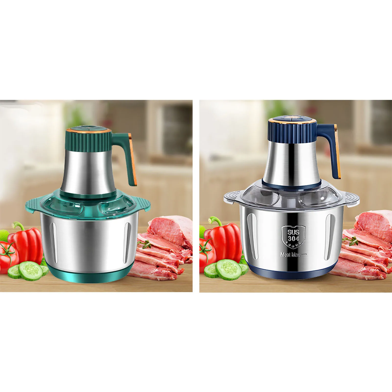 Food Processor 5L Stainless Steel 500W Detachable Multifunctional Labor Saving Electric Food Chopper for Meat Vegetable 6