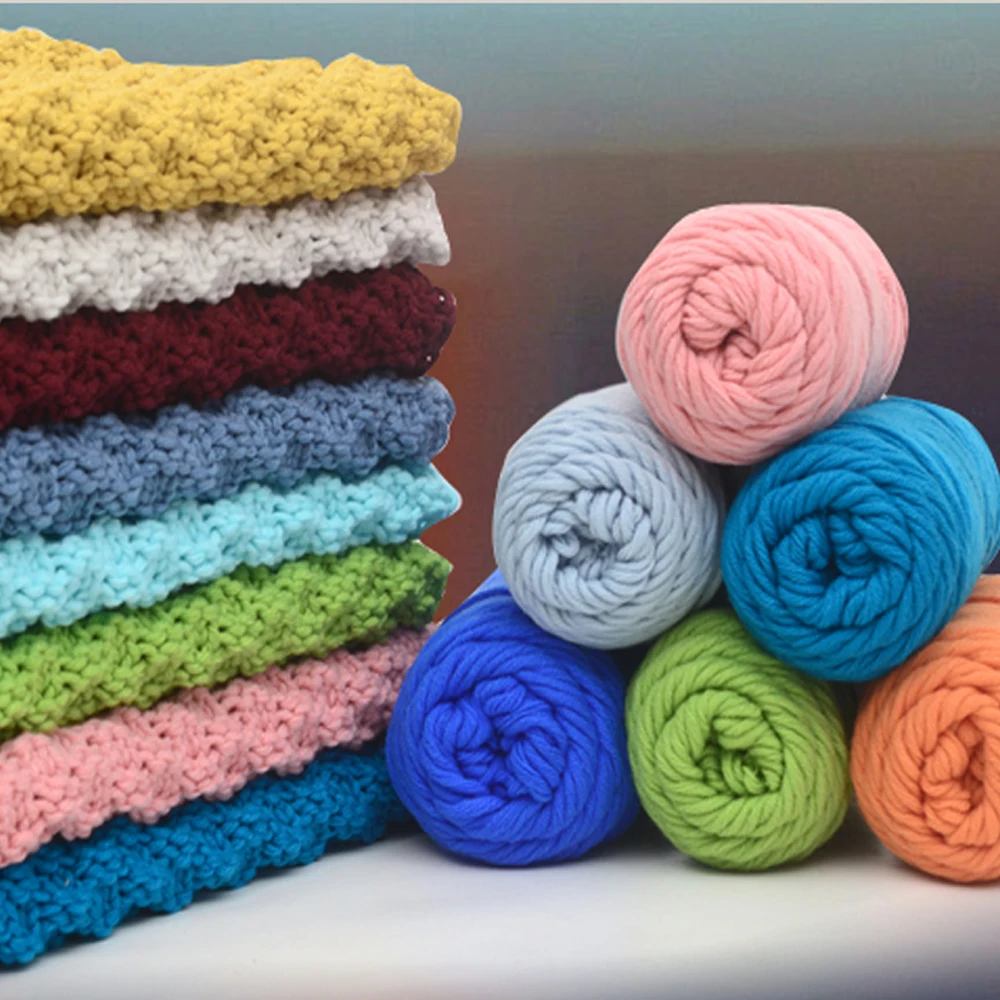 6 pieces Baby Cotton Yarn Natural Soft Milk Thick Yarn For Knitting Wool Crochet Weave Thread Hand Work crochet thread t59