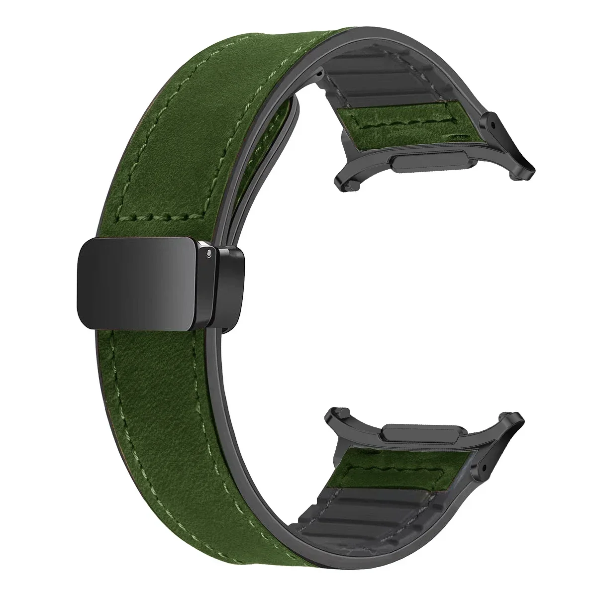 Premium Leather Silicone Magnetic Band Bracelet