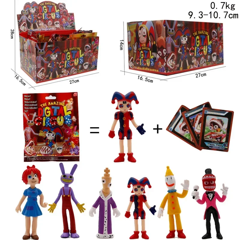 24Pcs The Amazing Digital Circus Figures Card Toy Pomni Jax Kagatha Kinger Caine Kid Toys The Amazing Digital Circus Blind Bag