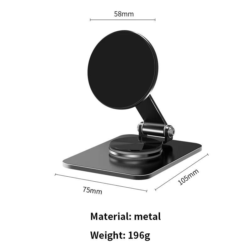 Desk Magnetic Phone Stand 360° Rotation Foldable Holder Carbon Steel Live Stand for iPhone 15,14,13,12 series Metal Game Bracket