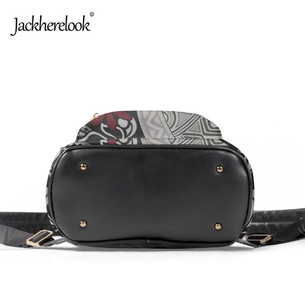 Jackherelook Polynesian Plumeria Print Women Mini Backpack Wallet 2pcs/Set Luxury PU Satchel Girl Small Schoolbag mochila mujer