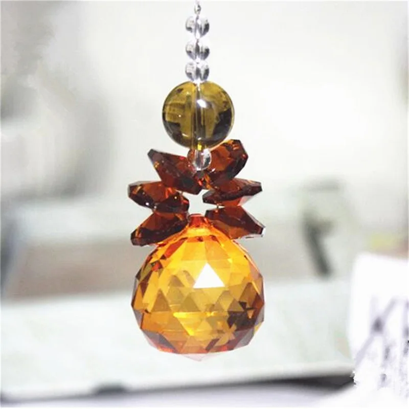 

​Colorful Crystal Ball Suncatcher Window Hanging Pendant Rainbow Octagonal Beads DIY Pendants Car Interior Home Garden Decor