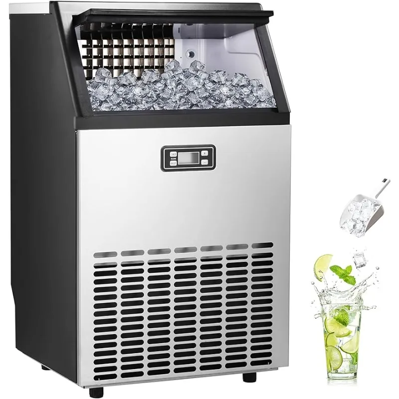 

Electactic Ice Maker, Commercial Ice Machine,100Lbs/Day, Stainless Steel Ice Machine with 48 Lbs Capacity, Ideal for Restaurant