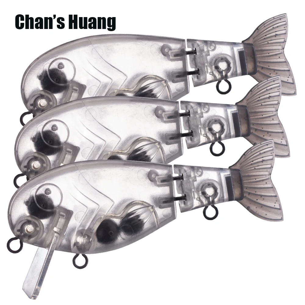 Chan'S Huang 3Pcs 4Pcs Non Verniciato Multi Snodato Swimbait Square Bill Soft Tail Fishing Lure Artificiale Hard Segment Baits Blank