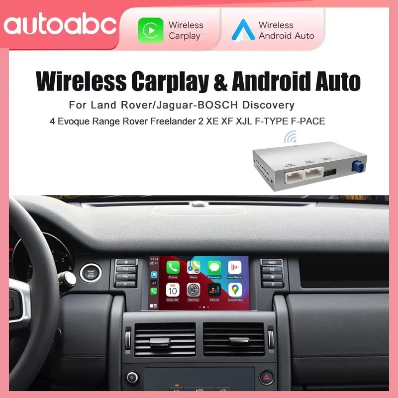 AUTOABC-Wireless Carplay Android Auto Fits For Land Rover Jaguar Bosch Discovery4 Evoque Freelander2 XE XF XJL Android Auto Car