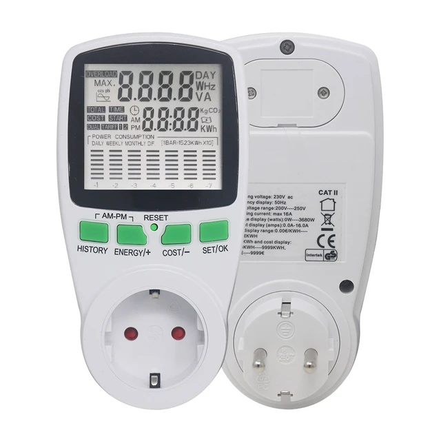 AC Power Energy Meter Digitale Wattmeter KWh Watt Volt Amp, 60 OFF
