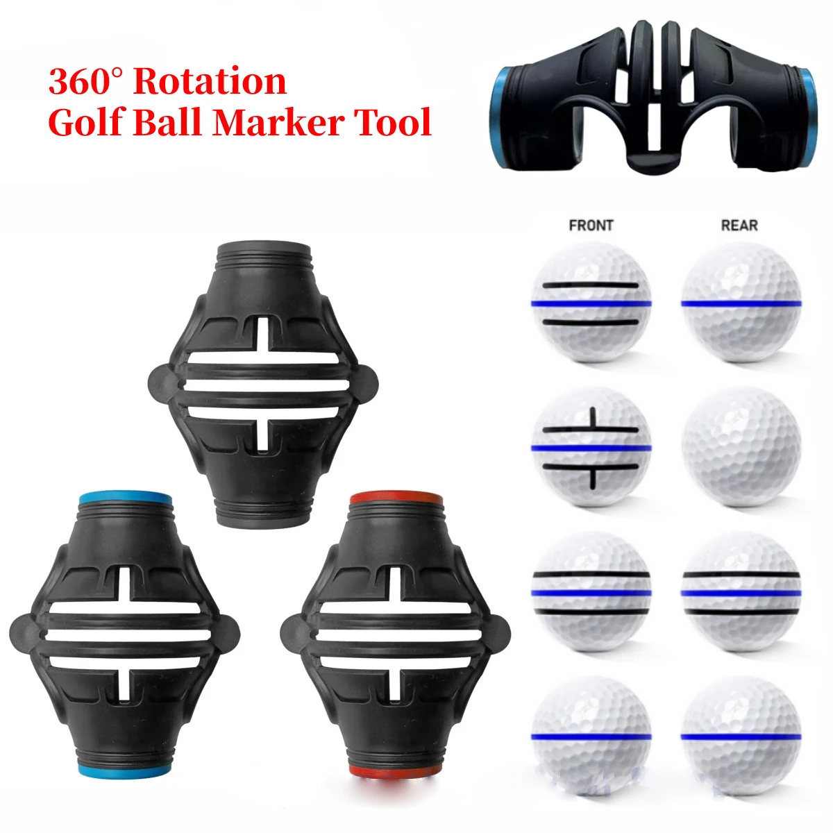 

New Golf Ball Marker Putting Practice Tool Golf Ball Mark Tool Template Alignment Putter Marking Liner Golf Supplies Accessories