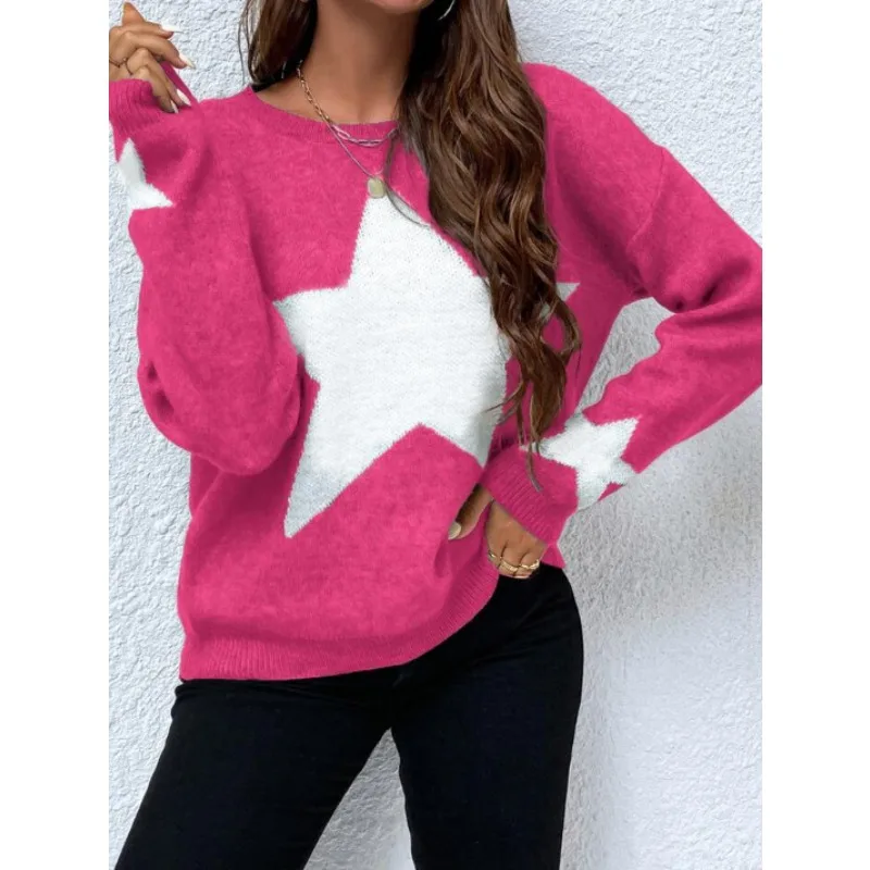 

Spring and Autumn New Style Pullover Round Neck Star Thread Style Personalized Sweater Knitwear for Women