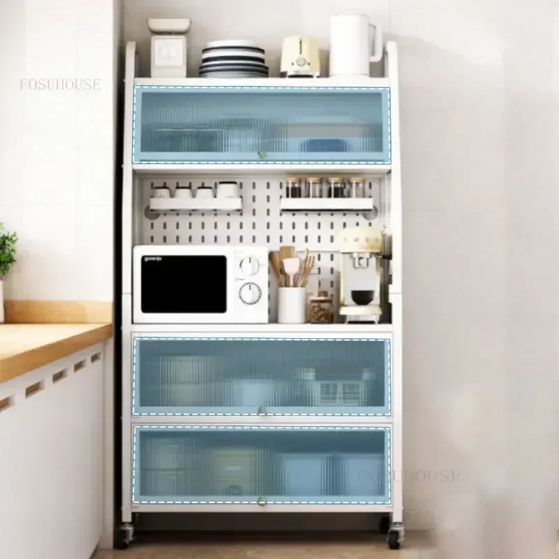 Minimalist Kitchen Cabinets Multi-layer Kitchen Racks Creative Multi-functional Floor-standing Storage Cabinet Furniture