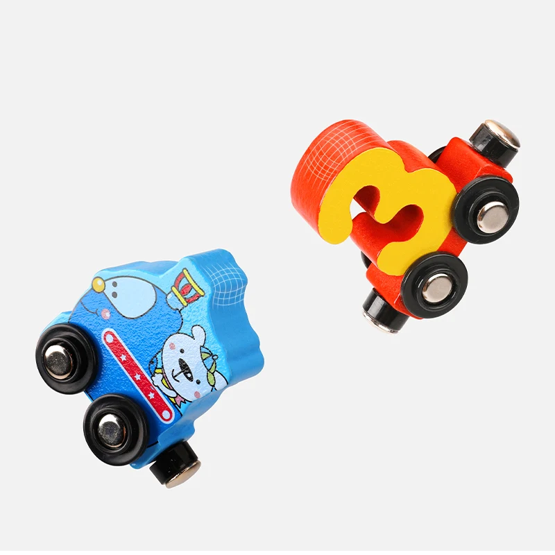 12PCS/Sets Magnetic Digital Train Colorful Cognition Wooden Toy Learning Car Montessori Children's Assembly Educational Toys 5