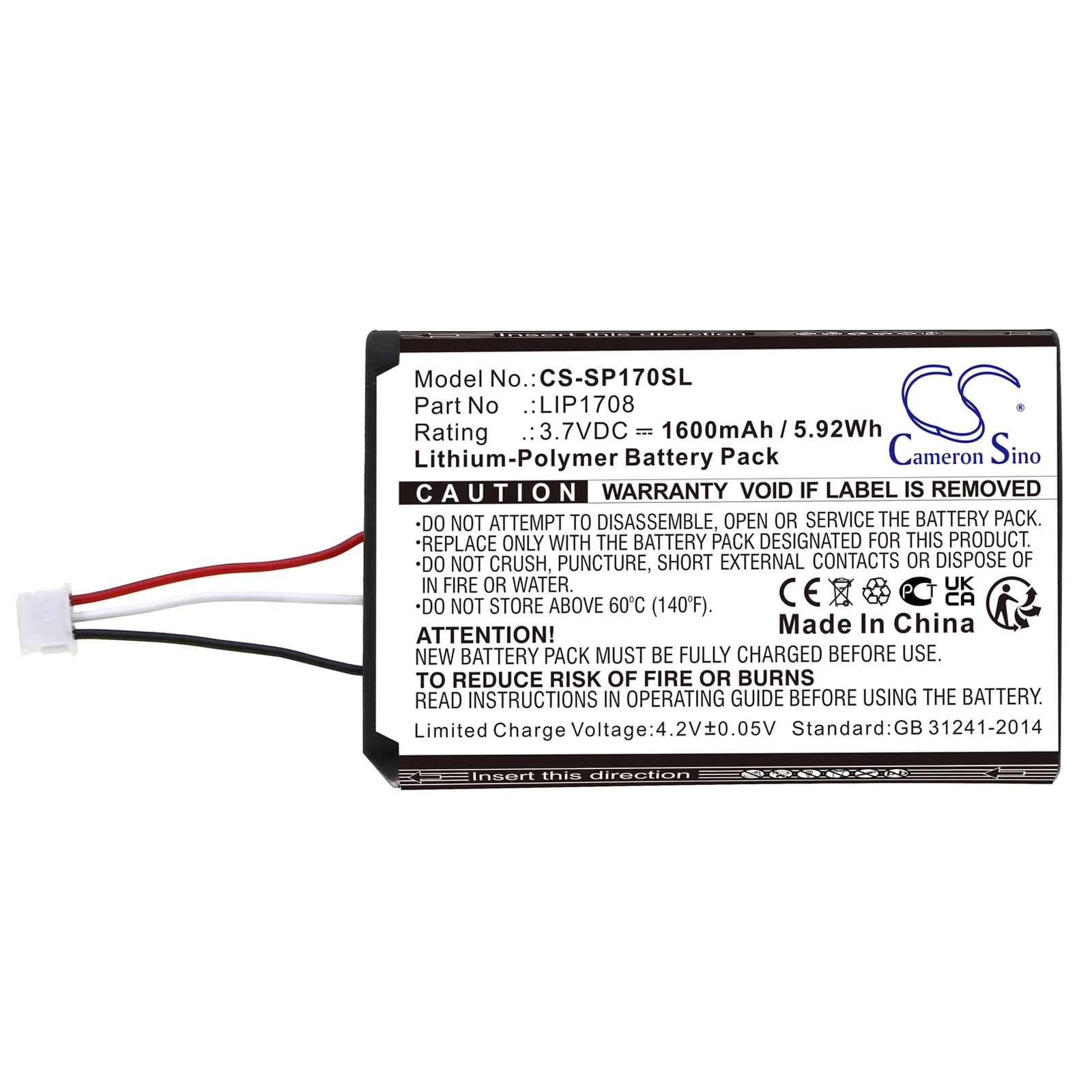 Batteria Cameron Sino 1600Mah Per Sony Ps5 Dualsense Cfi-1015A Cfi-Zct1W Lip1708