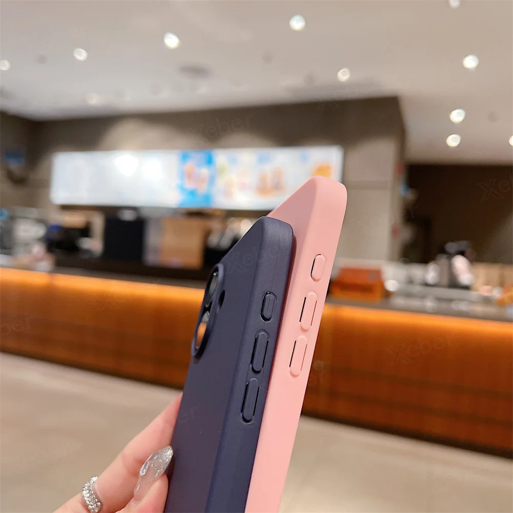 Étui de téléphone en silicone mat avec lanière large et collier bandoulière pour iPhone 16 15 14 Pro Max 13 12 11 XR XS MAX Housse mate antichoc_voghion.com