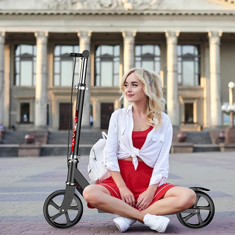 Foldable Scooter for Youth Adult, Hand Brake, Kick Scooter, Lift Bike, Skid, Youth