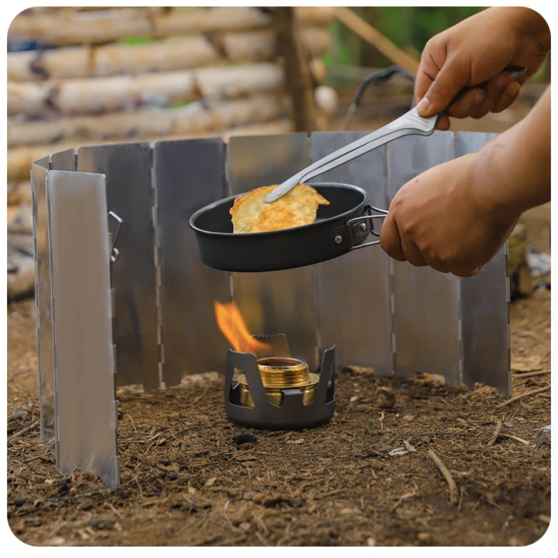 Stove windscreen Camping portable 8/10/12 piece stove hood Folding outdoor picnic burner protection
